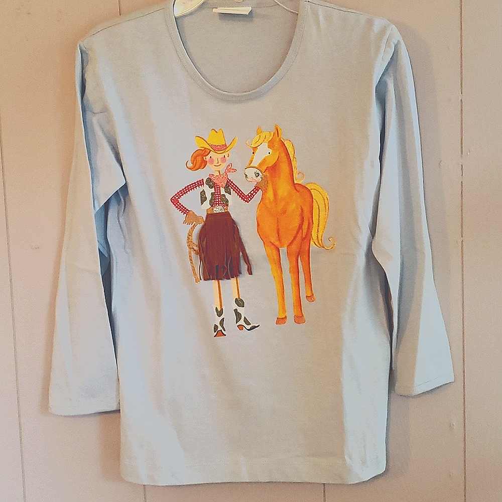 🌴 NWOT Cowgirl & Horse 🐎 Longsleeved T-Shirt